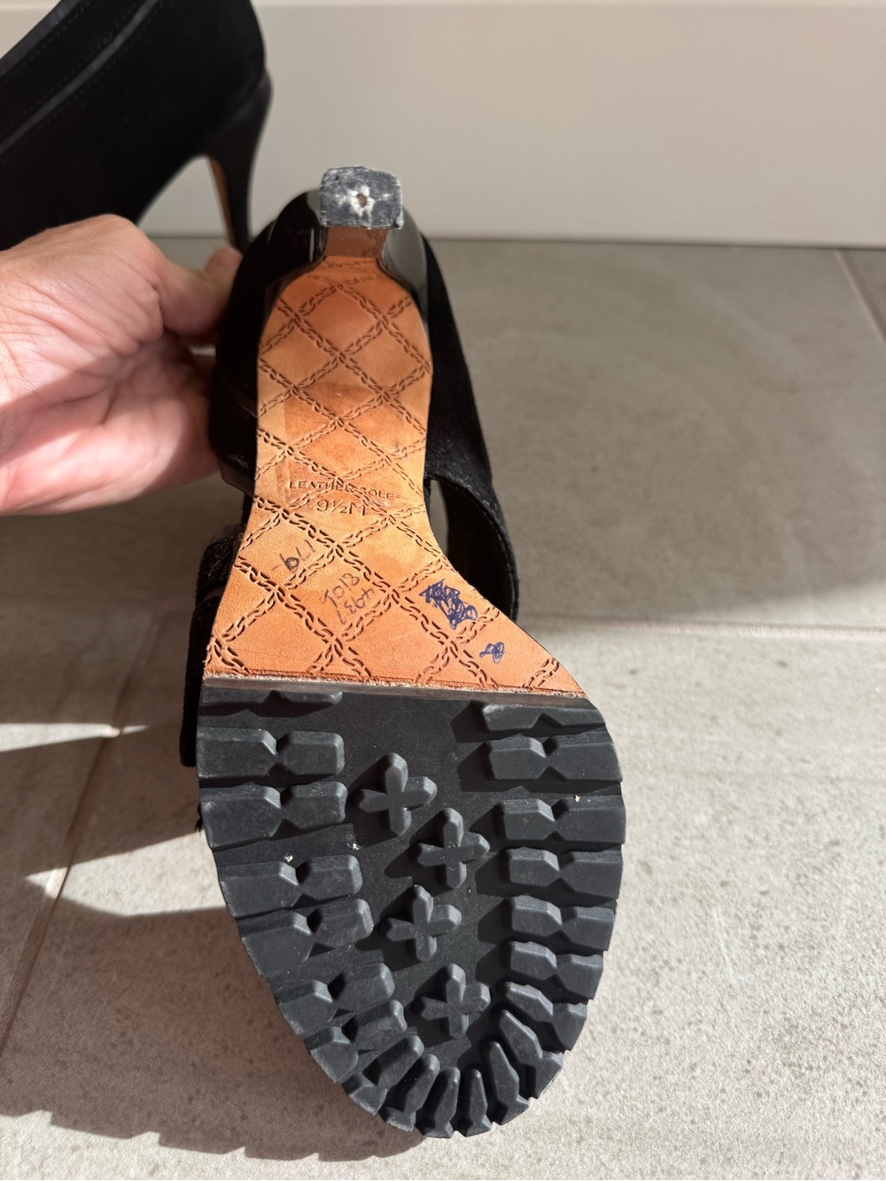 L.A.M.B. Black Open-Toe Strappy High Heel Sandals - Picture 4 of 4